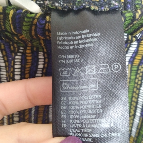 H&M Flowy Pull On Elastic Waist Boho Printed Shorts Size 12 - Picture 7 of 8